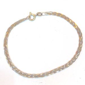 Sterling Silver Braided Bracelet 7" Vior Italy